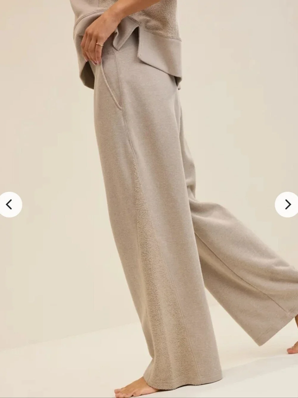 Aerie Apres-Chill Trouser Size XL Short Neutral Beige Wide-leg Chenille - Picture 2 of 16